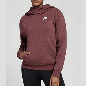 Nike Women's Maroon Cowl Neck Hoodie